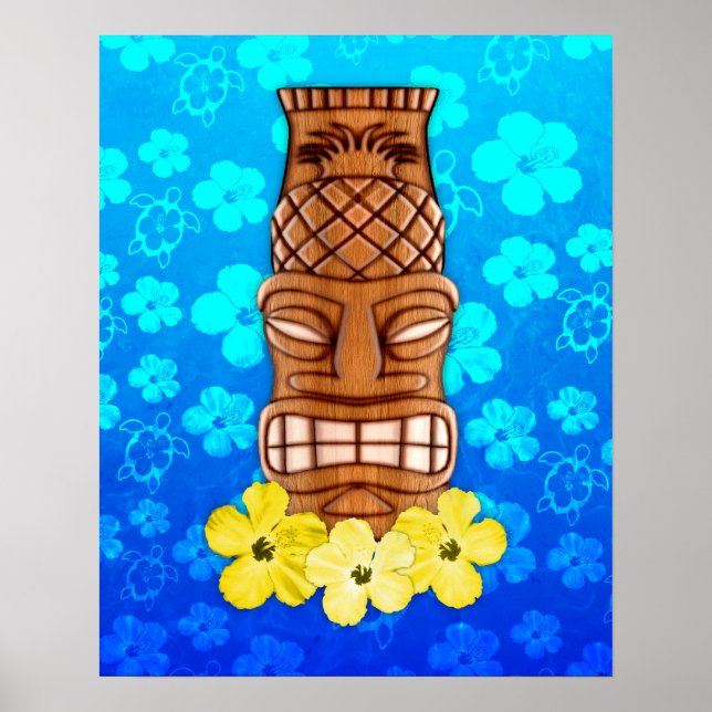 Póster Máscara hawaiana tiki (Frente)