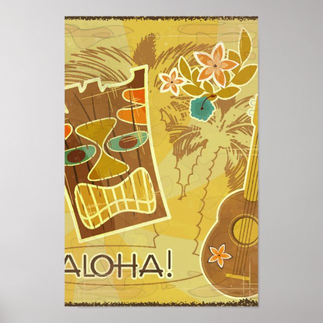 Póster Máscara hawaiana tiki (Frente)