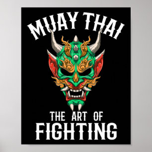 Póster Máscara Oni de Muay Thai - Gi de Boxeo Tailandés y