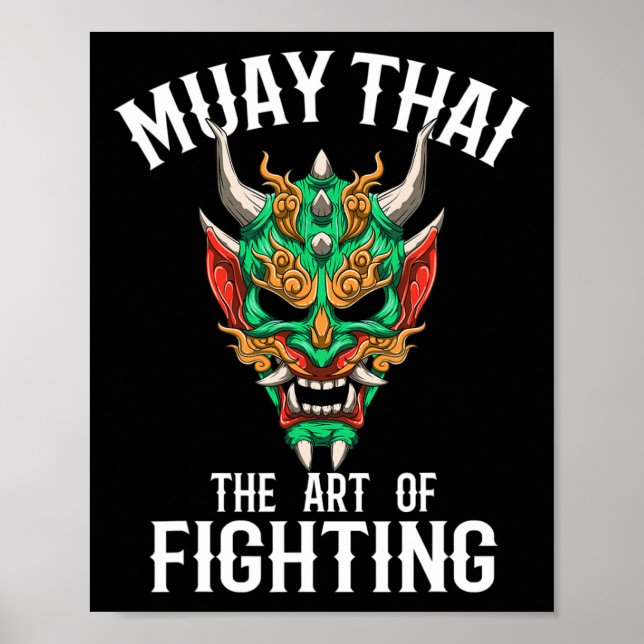 Póster Máscara Oni de Muay Thai - Gi de Boxeo Tailandés y (Frente)