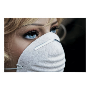 Póster Máscara protectora de virus de Corona