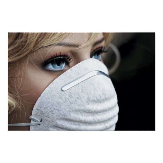 Póster Máscara protectora de virus de Corona (Anverso)