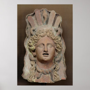 Póster Máscara púnica que representa el Demeter