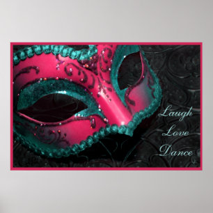 Póster Máscara rosa de mascarada Lauder Love Dance Print