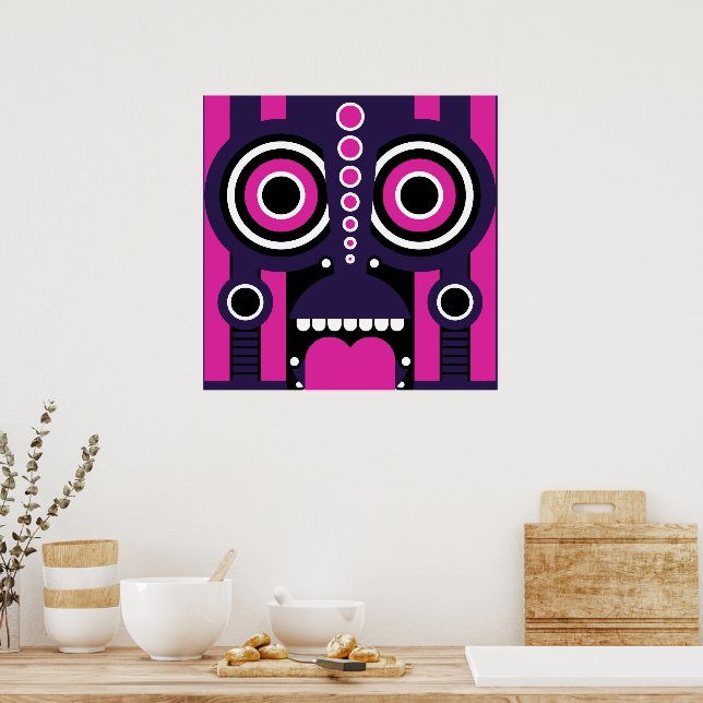 Póster Máscara Tribal Tiki (Cocina)