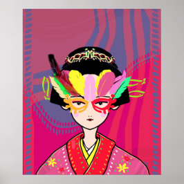 Póster Máscara veneciana Geisha