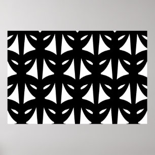 Póster Mascarada en blanco y negro