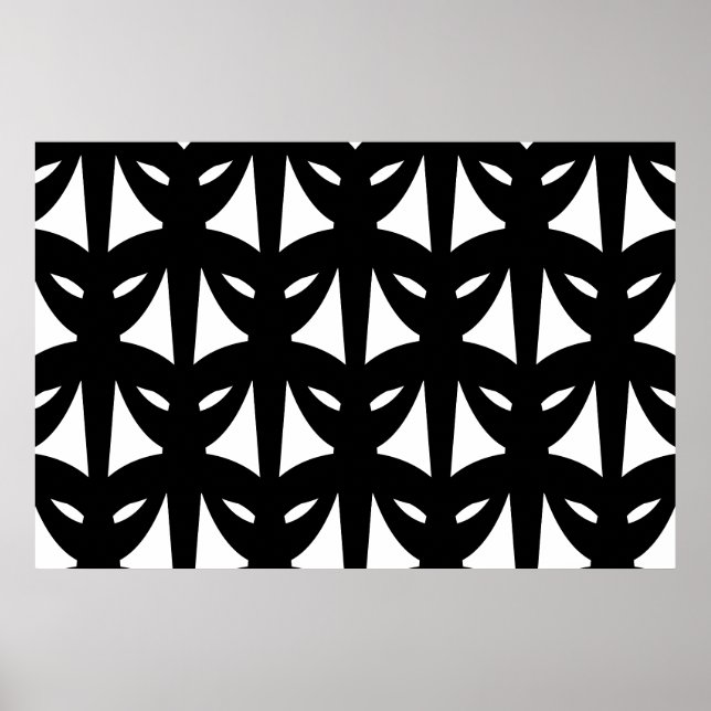 Póster Mascarada en blanco y negro (Frente)