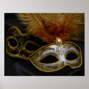 Póster Mascarada veneciana de la máscara del carnaval del
