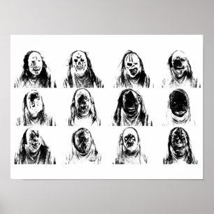 Póster Máscaras aterradoras