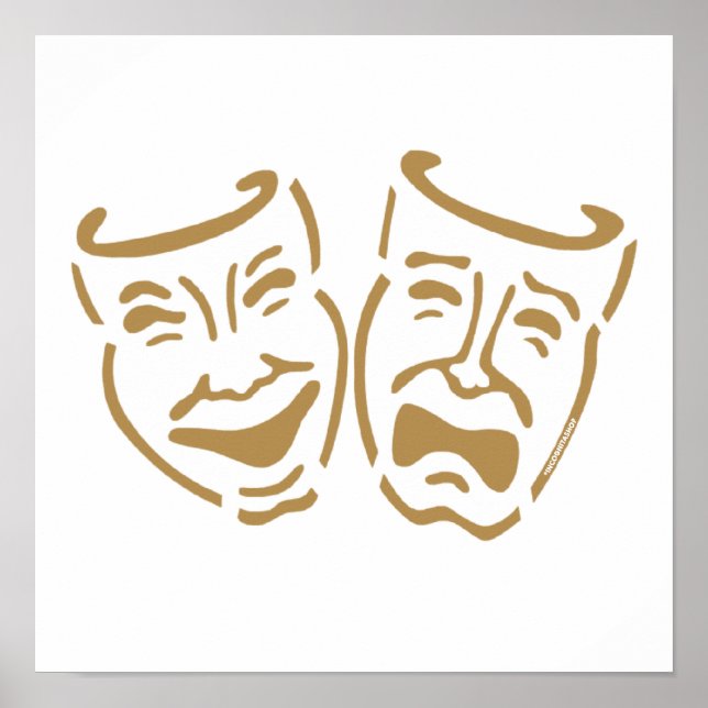 Póster Máscaras de drama simples (Frente)