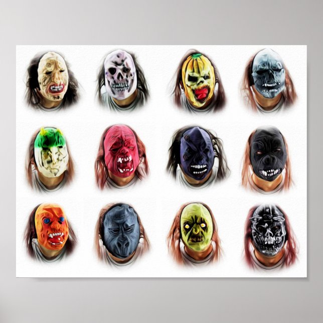 Póster Máscaras de miedo de Guay (Frente)