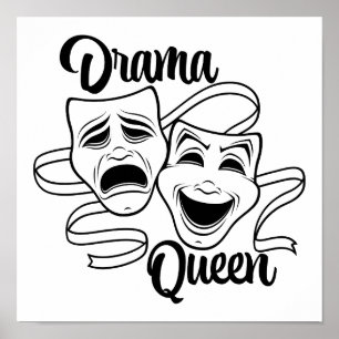 Póster Máscaras de teatro de comedia y tragedia Drama Que