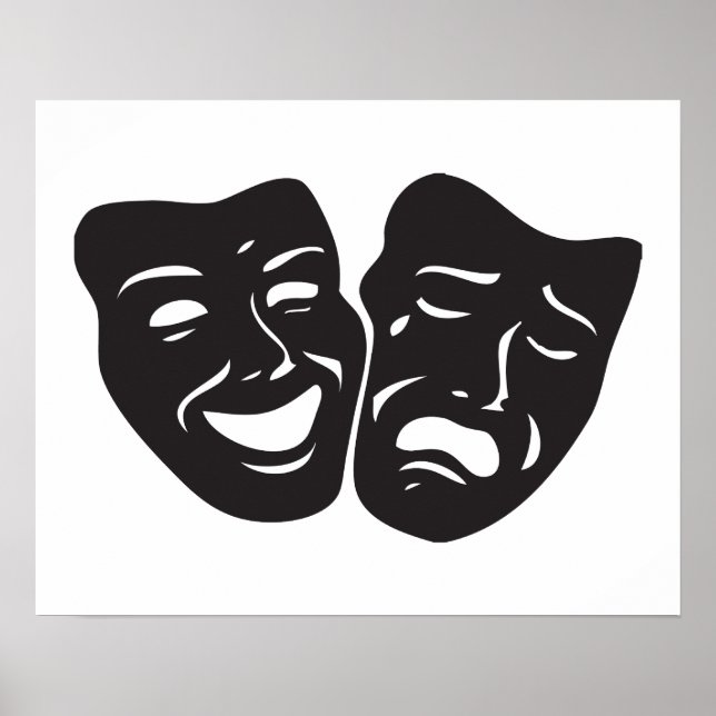 Póster Máscaras de teatro de tragedia de comedia (Frente)