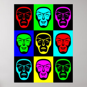 Póster Máscaras del Theatrical de la comedia y de la