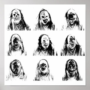 Póster Máscaras espeluznantes