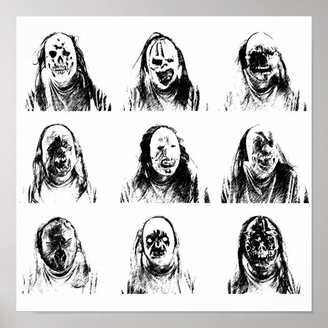 Póster Máscaras espeluznantes (Frente)