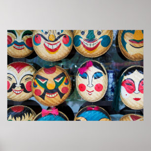 Póster Máscaras Hanoi En El Mercado