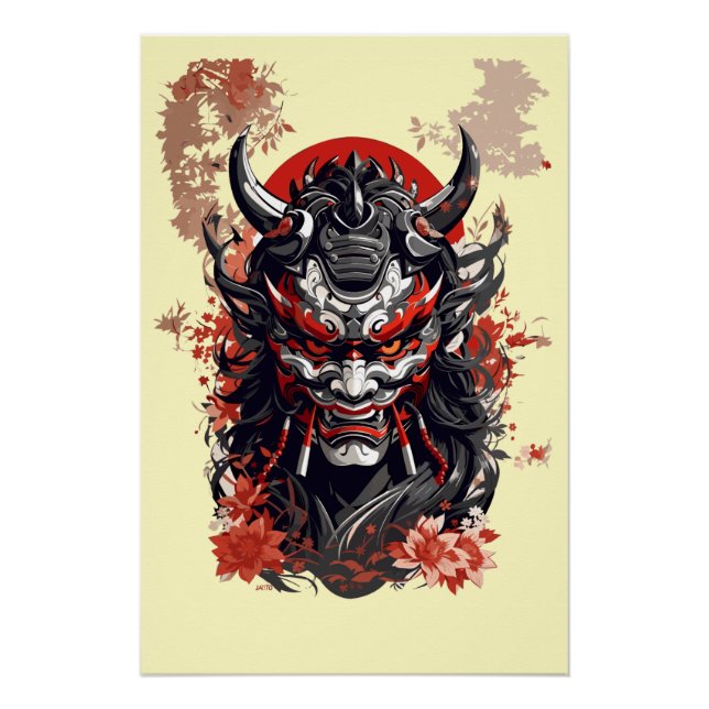 Póster Mascarilla Hannya japanese 3 (Anverso)