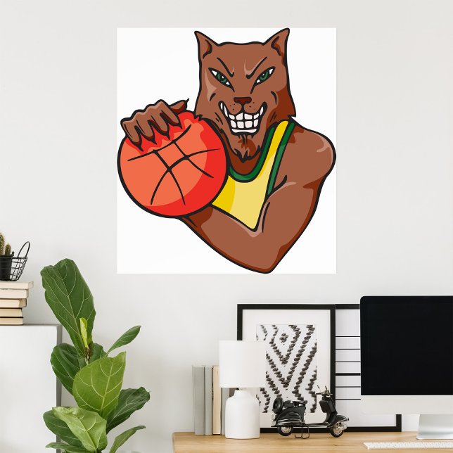 Póster Mascota de baloncesto Fierce Wildcat (Subido por el creador)