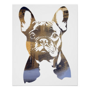 Póster Mascota de Bulldog francés Ilustracion natural Sil