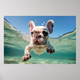 Póster Mascota de Bulldog francés Perro juego de diversió