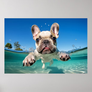 Póster Mascota de Bulldog francés Perro juego de diversió