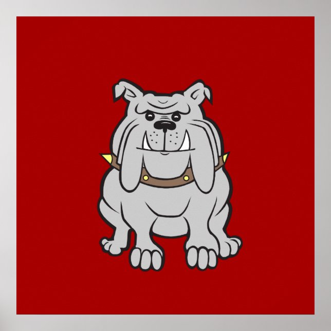 Póster Mascota de bulldoges sobre los regalos de los aman (Frente)