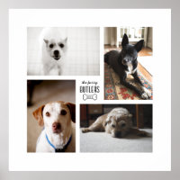 Mascota de familia Personalizado cuadrado 4-foto