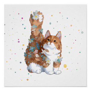 Póster Mascota de gato kitsch