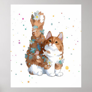 Póster Mascota de gato kitsch