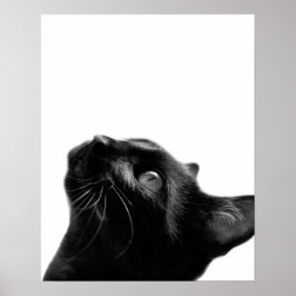Póster Mascota de gato negro y blanco sala para niños con