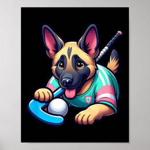 Póster Mascota de Hockey sobre Césped Cachorro Pastor Ale