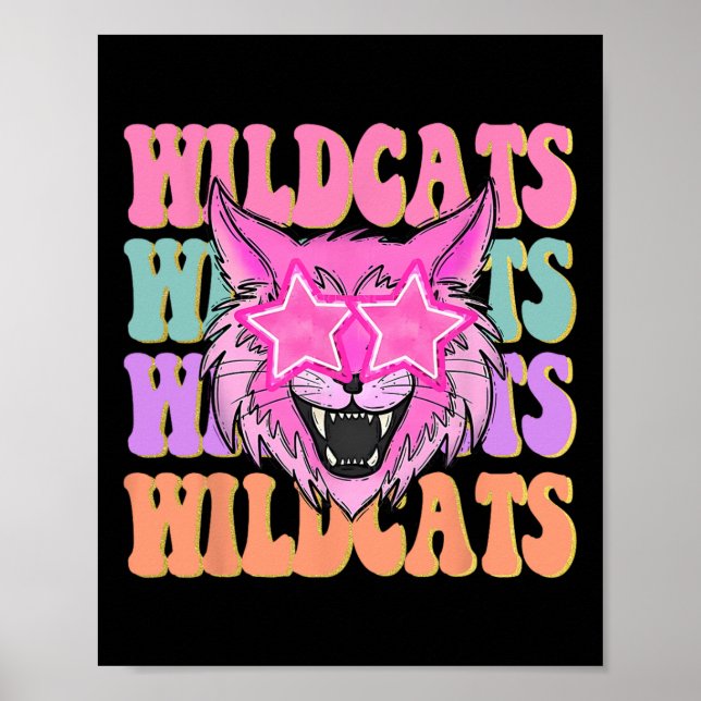 Póster Mascota de la escuela Wildcats (Frente)