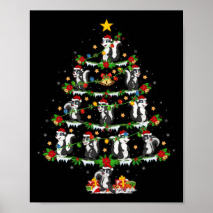 Póster Mascota de navidad animal enciende Santa Skunds Ár