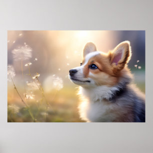 Póster Mascota de Perro Corgi Animal Tranquilo