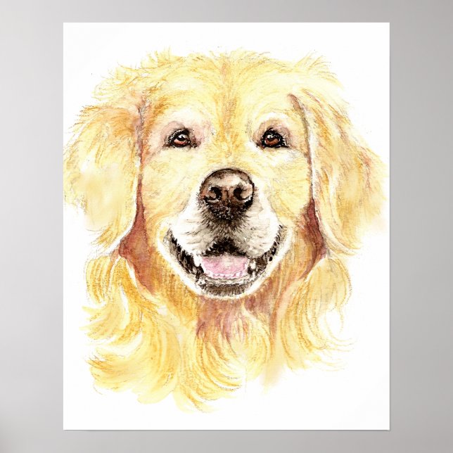Póster Mascota de perro de Golden Retriever (Frente)