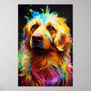 Póster Mascota de perro de la colección Golden Retriever