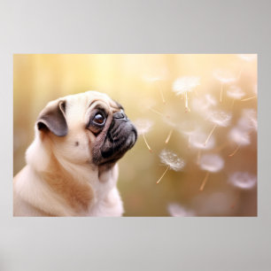Póster Mascota de perro de pug animal tranquilidad