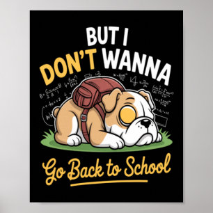 Póster Mascota de perro lindo no quiere volver a la escue