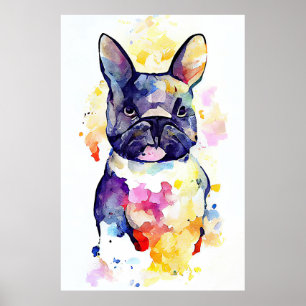 Póster Mascota de perro Naturaleza animal acuarela Pintur
