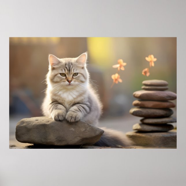 Póster Mascota de pieles de gato animal Tranquilo (Frente)