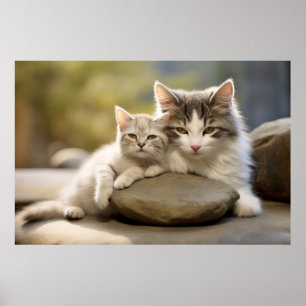 Póster Mascota de pieles de gato animal Tranquilo