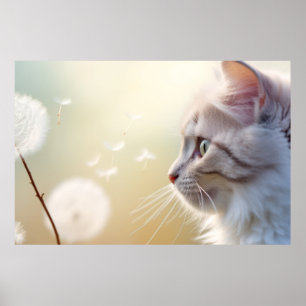 Póster Mascota de pieles de gato animal Tranquilo