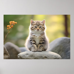 Póster Mascota de pieles de gato animal Tranquilo