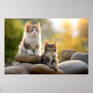 Póster Mascota de pieles de gato animal Tranquilo
