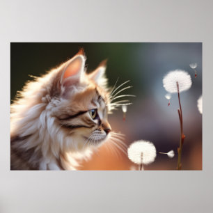 Póster Mascota de pieles de gato animal Tranquilo