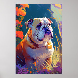 Póster Mascota de pintura de retratos de animales en Bull
