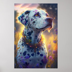 Póster Mascota de pintura en retrato animal de perro de D