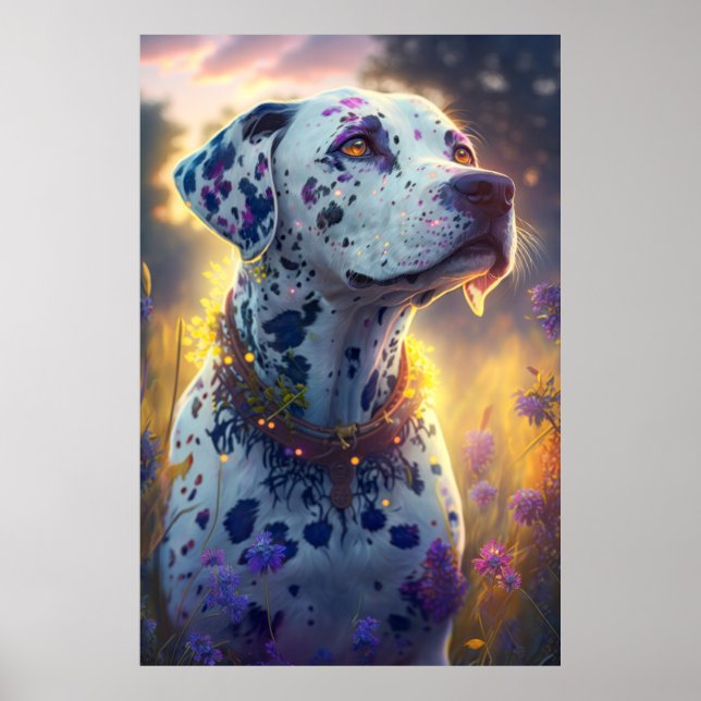 Póster Mascota de pintura en retrato animal de perro de D (Frente)